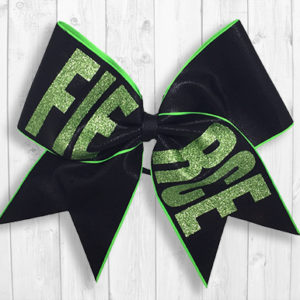 Black/green FIERCE cheer bow