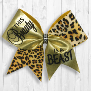 Beauty Beast cheer bow