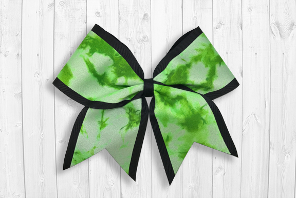 Green Tie Dye cheer bow
