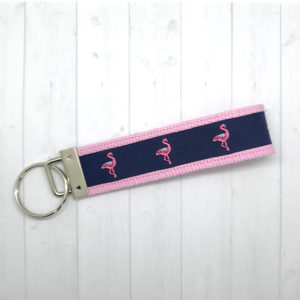 Pink flamingo keychain
