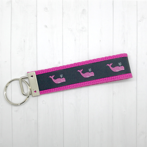 Pink whales keychain