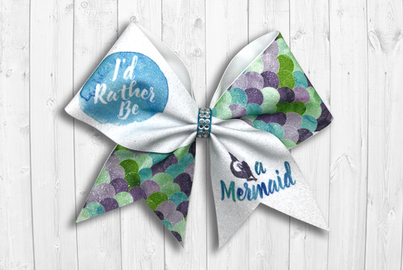 "I'd Rather Be A Mermaid" Cheer Bow
