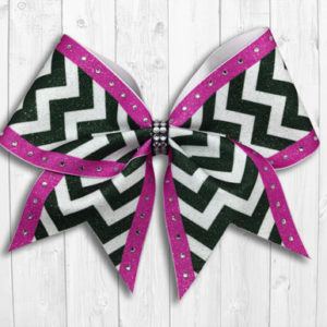 Chevron with pink stripe cheer bow