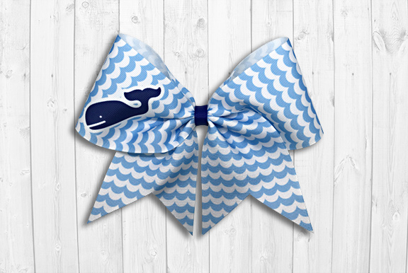 Happy whale and waves cheer bow