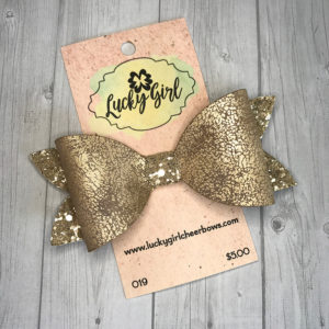 Modern bow with leatherette and glitter canvas
