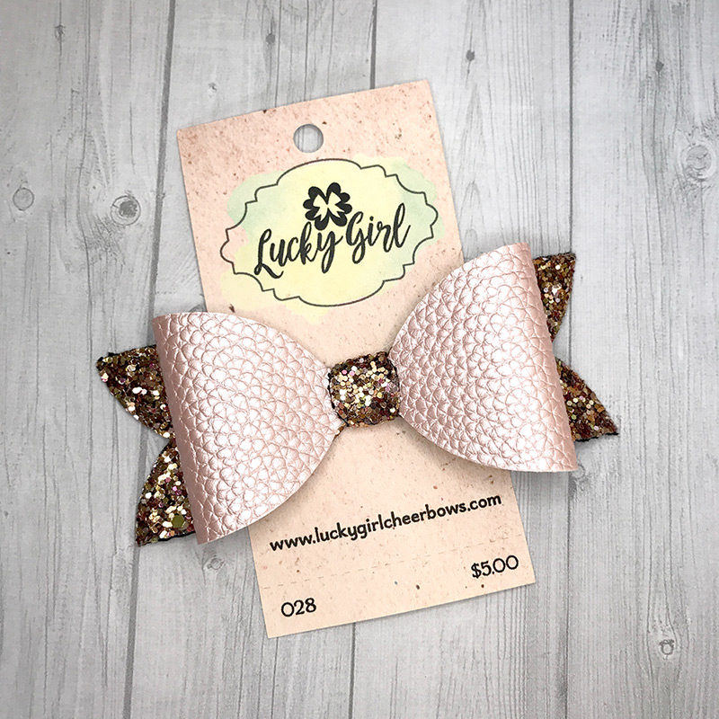 Modern bow with glitter and leatherette