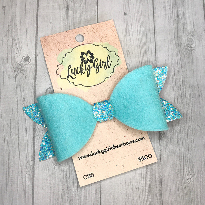 Modern bow made with felt and glitter canvas