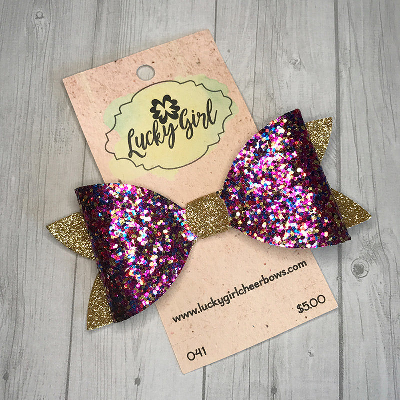 Modern bow with glitter canvas