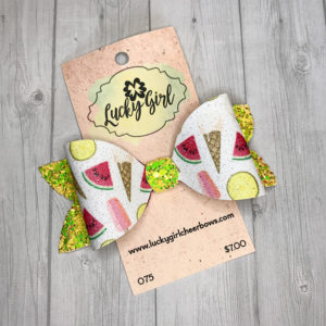 Modern bow with glittery summer treat graphics