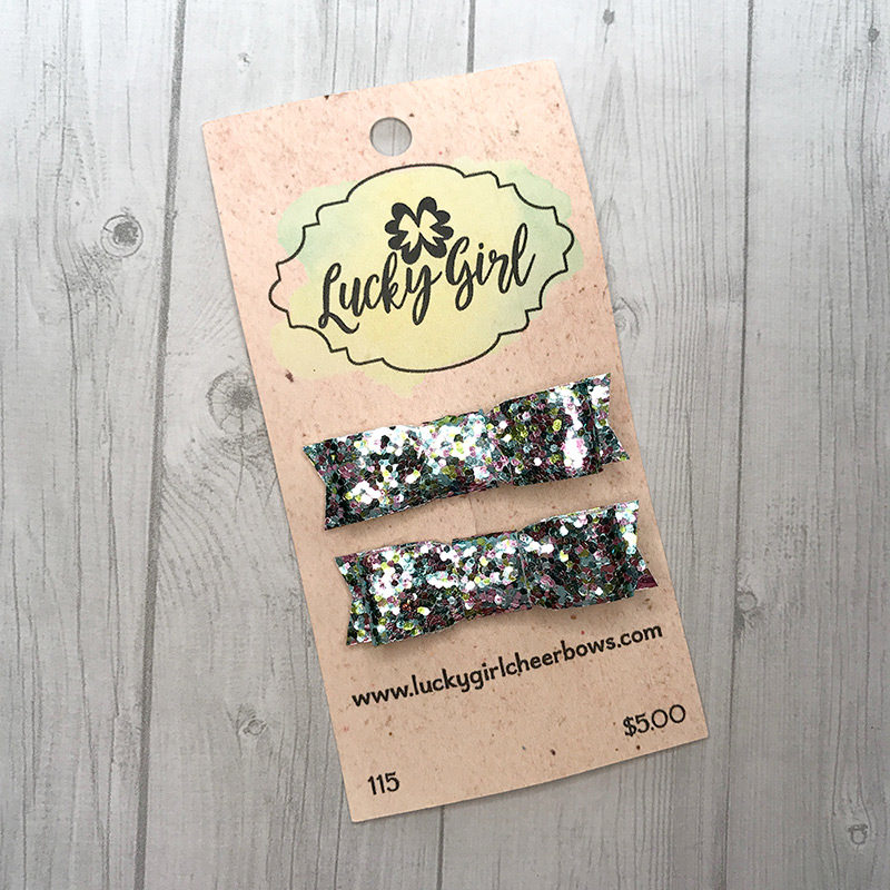 Modern bow clips with glitter