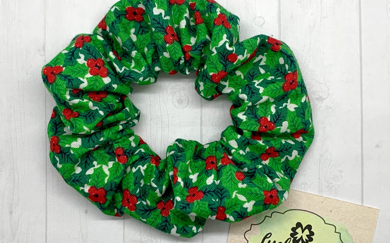Christmas Holly Scrunchie
